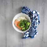 salmon & broccoli rice bowls with citrus-shoyu glaze