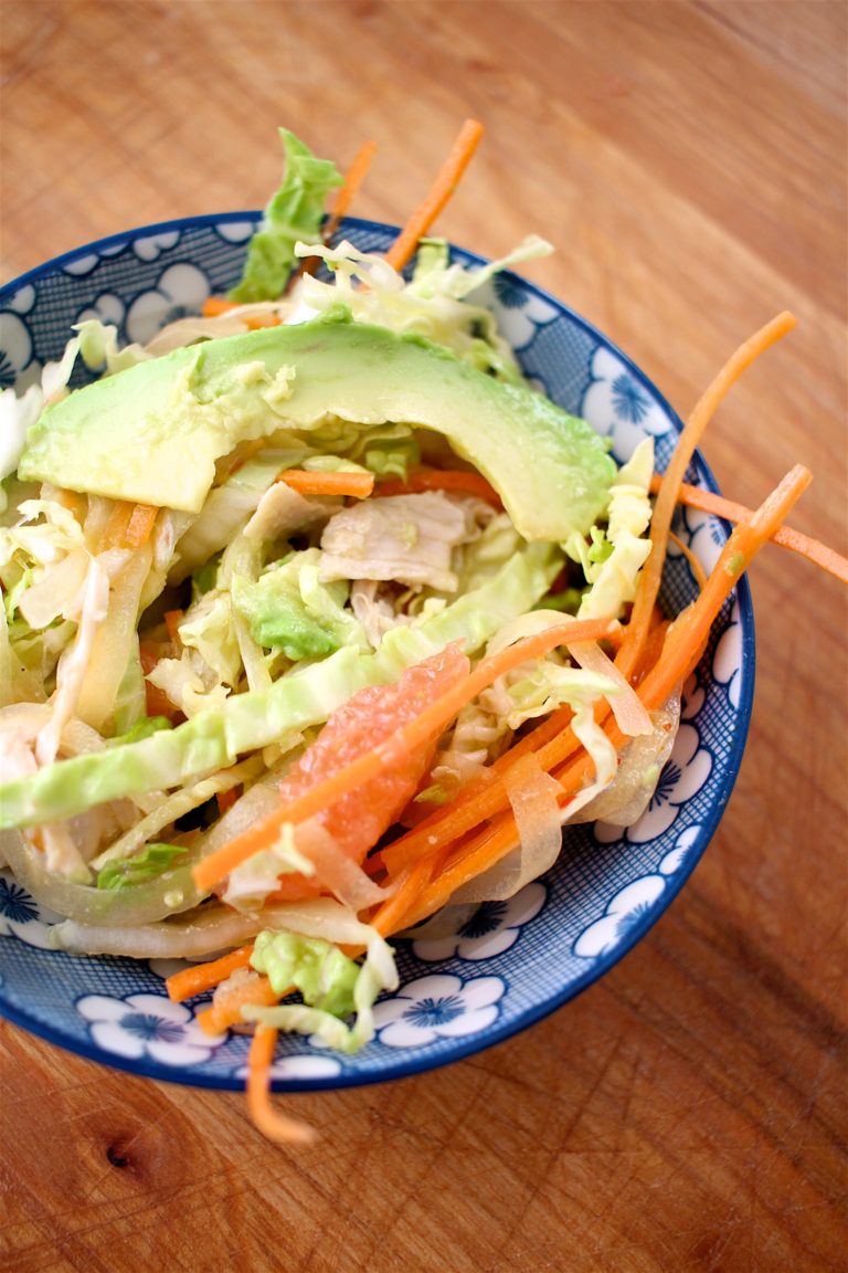 Asian Chicken Salad with Zippy Sesame Dressing - Scratch Eats