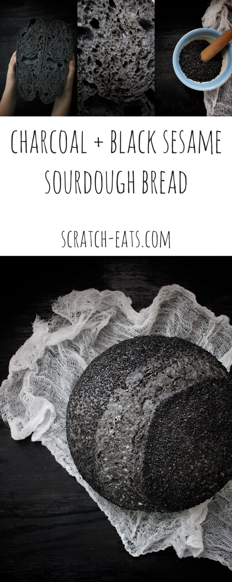 Charcoal Black Sesame Sourdough - Scratch Eats