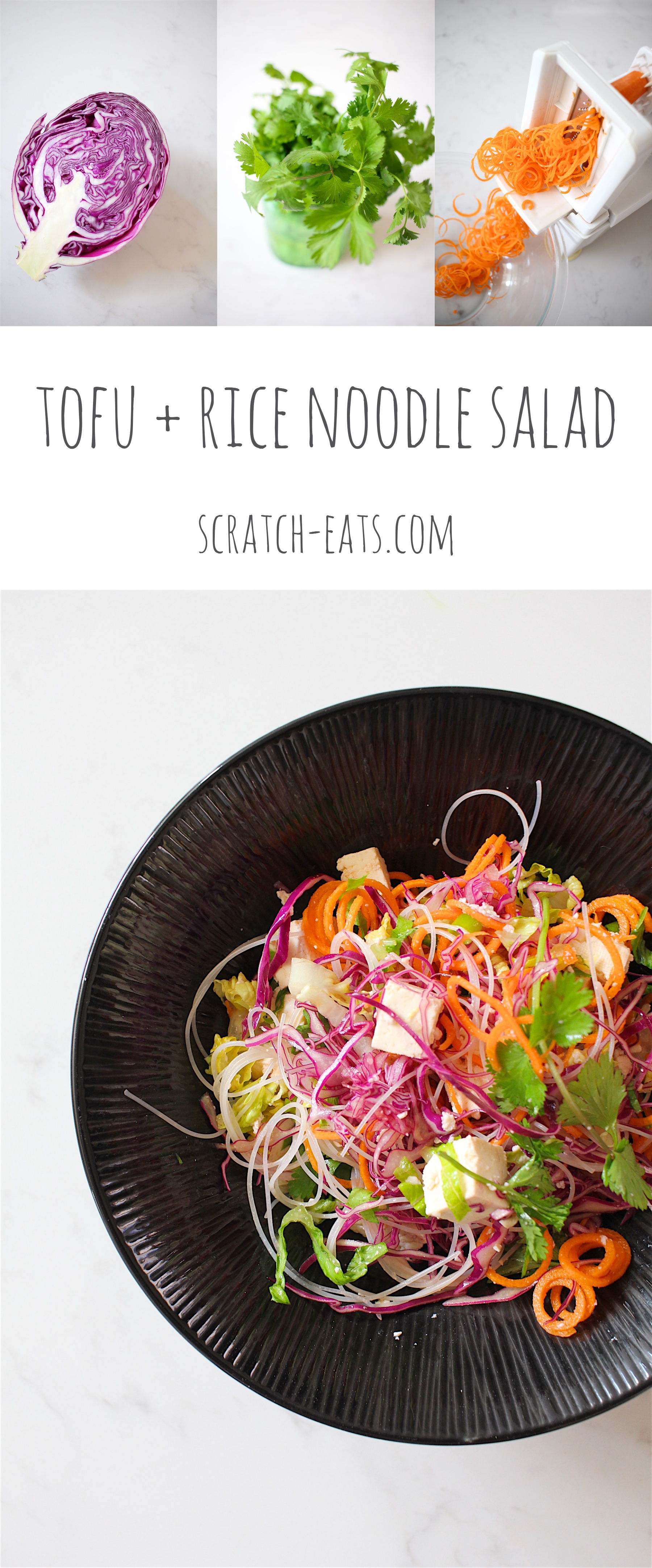 tofu + rice noodle salad